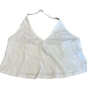 Wild Fable Women's White Ribbed V-Neck Halter Top - Size XXL - NWT